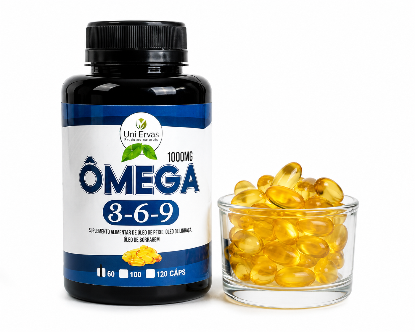 OMEGA 3-6-9 1000Mg 60 capsulas! Cuida tu corazón, cerebro, articulaciones y piel!