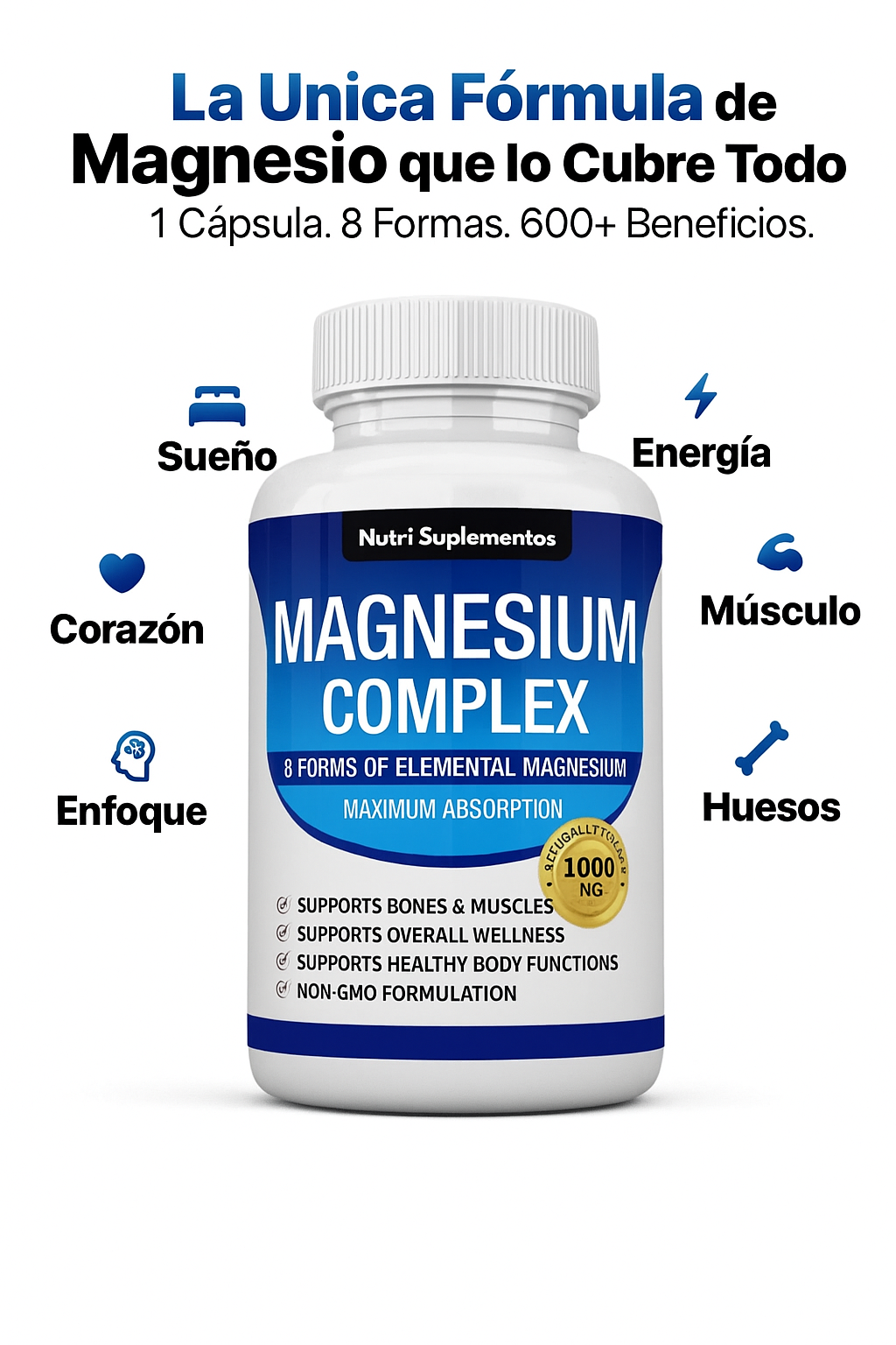 MAGNESIUM COMPLEX 30 Cápsulas + Envío Gratis!🚚