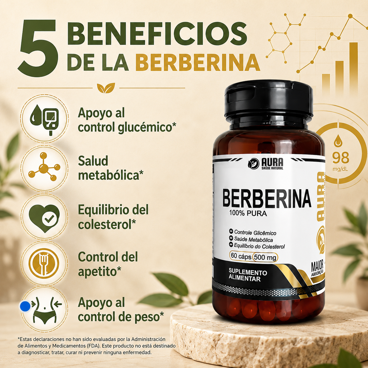Berberina 1000mg AURA®