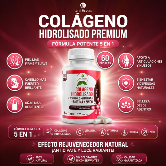 Colágeno Hidrolisado, Biotina y Vitaminas A+C Formula Premiun!