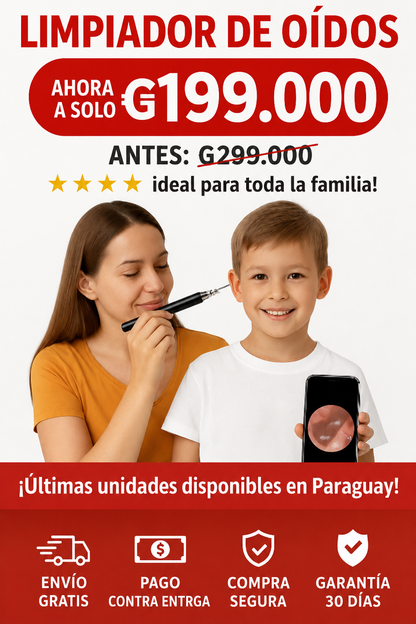 Limpiador de Oídos Pro – con Cámara HD y Luz LED