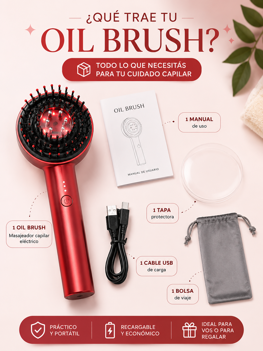 Oil Brush Masajeador Capilar Envios Gratis!