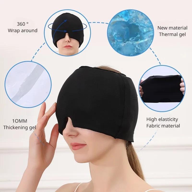 ✨ Alivio inmediato para migrañas y estrés  Máscara de Gel 360° reutilizable y cómoda