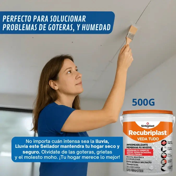 Sellador Impermeable Transparente contra infiltración, moho y humedad - 1L