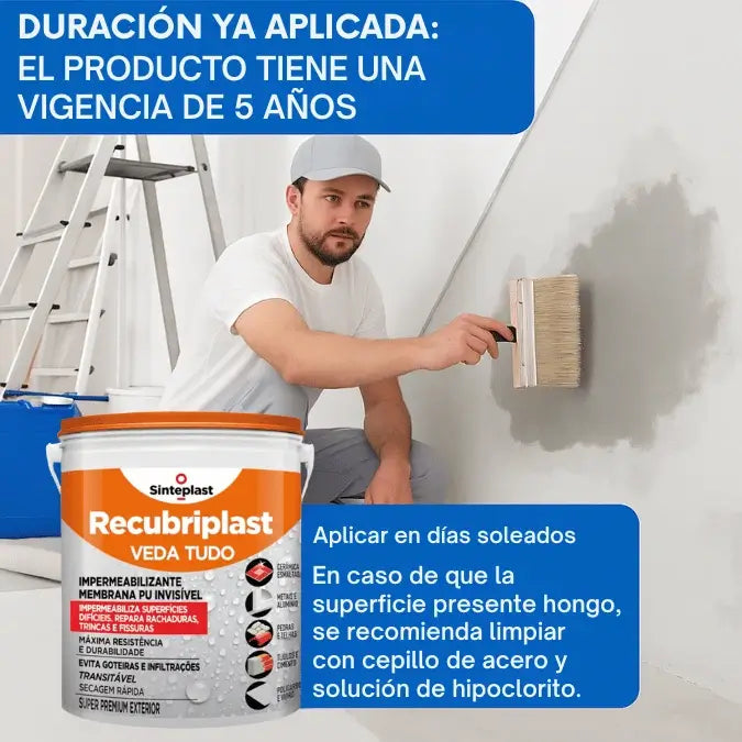 Sellador Impermeable Transparente contra infiltración, moho y humedad - 1L