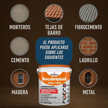 Sellador Impermeable Transparente contra infiltración, moho y humedad - 1L