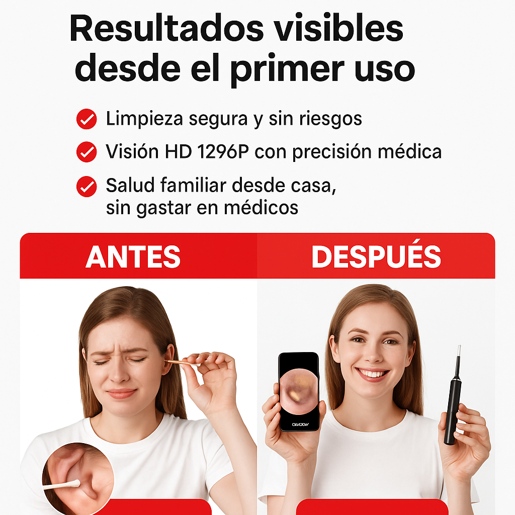 Limpiador de Oídos Pro – con Cámara HD y Luz LED
